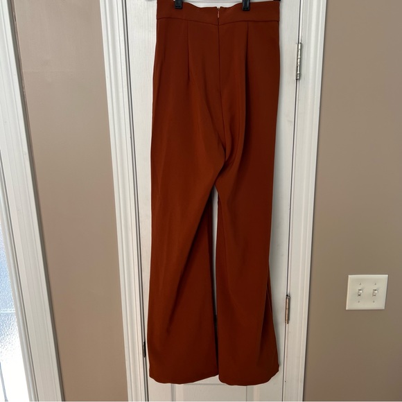 Shein Wide Leg Dress Pants Size 4 Rust - Picture 2 of 11